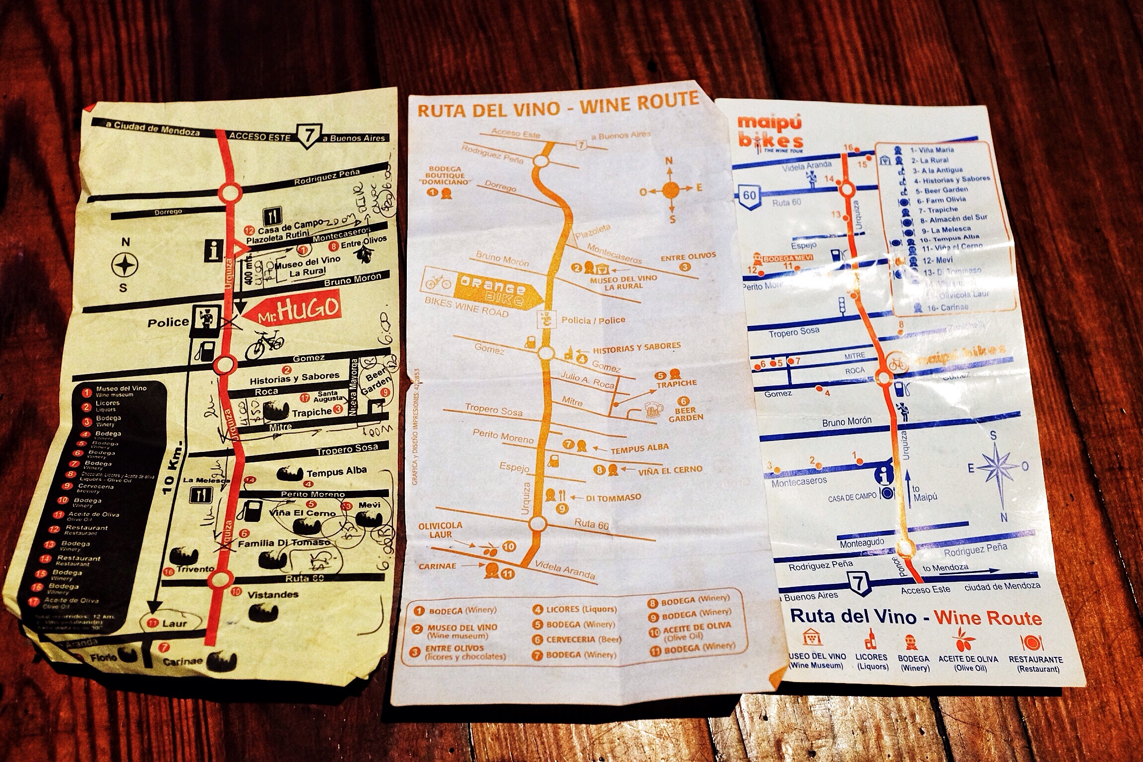 Each bike shop offers a map of the area. While the shops are competitive on price, each offers bikes of varying quality. Also, only some offer helmets. Shop around.