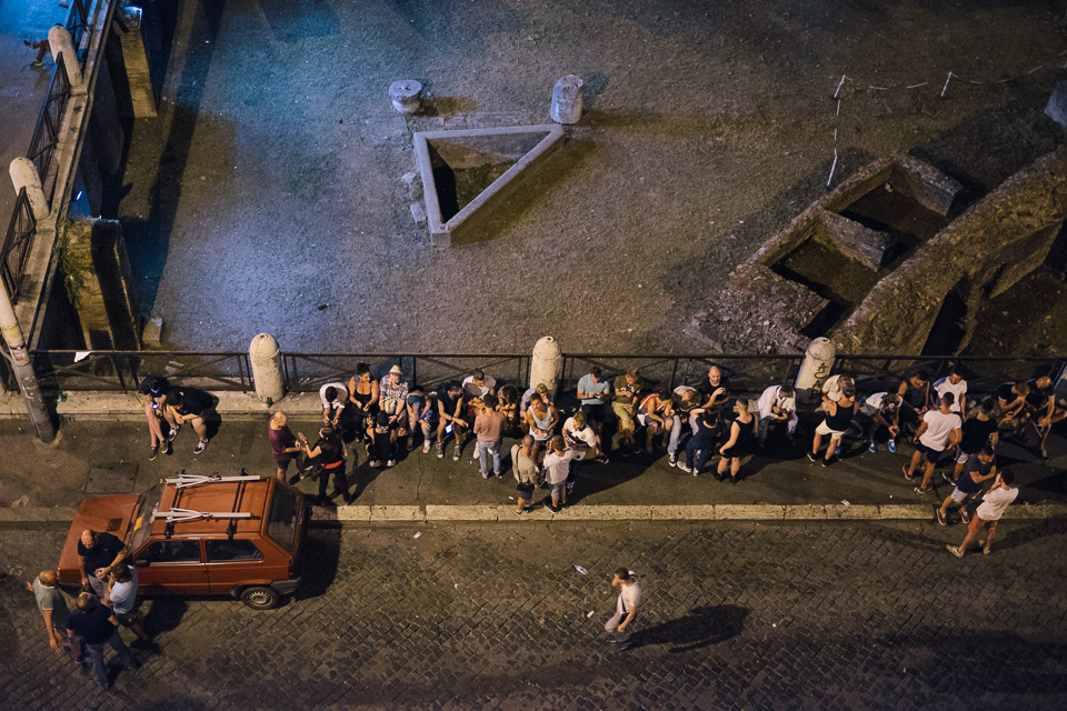 The view from our hotel. There is a happening gay bar on the street level next door, and with temperatures int he city staying above 30 degrees even into the night, the party invariable moves out onto the street. 